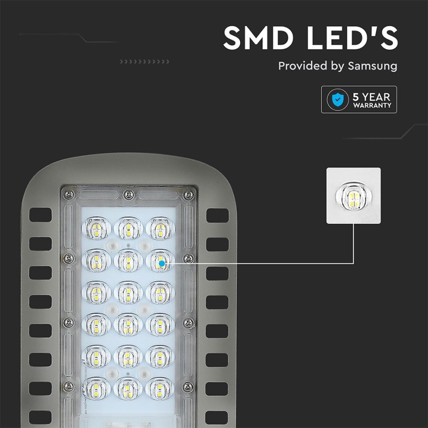 LED Ielas lampa SAMSUNG CHIP LED/30W/230V 4000K pelēka