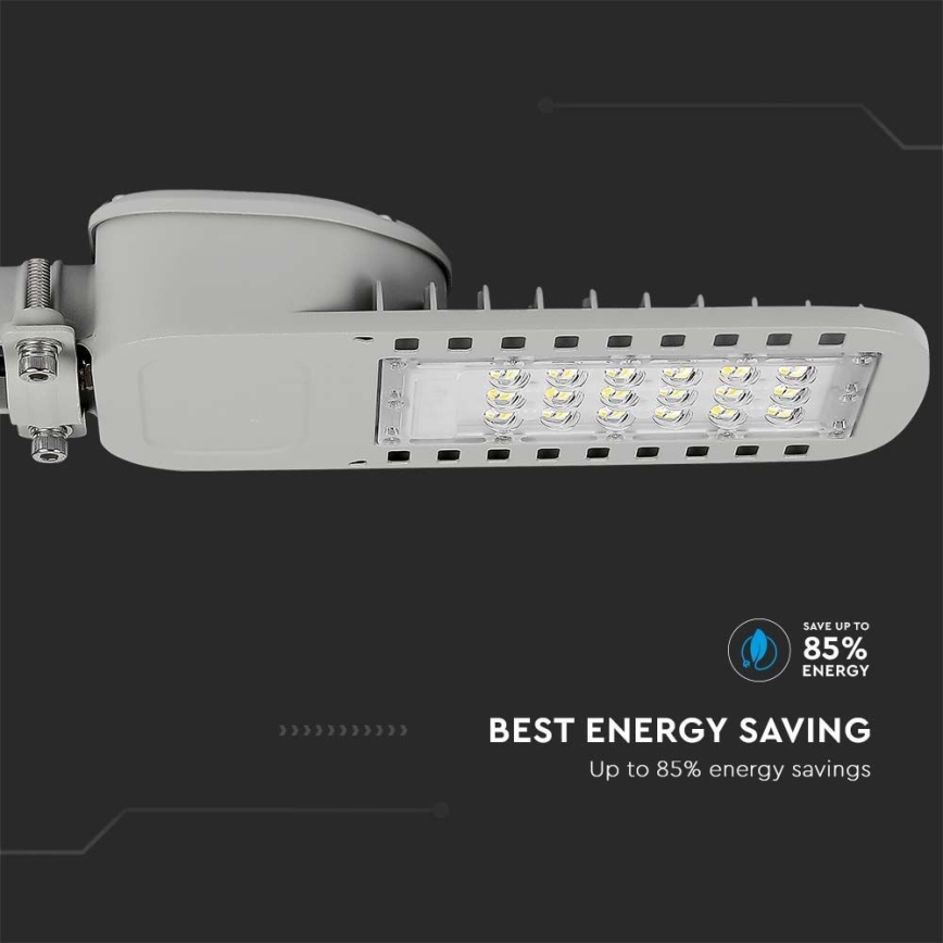 LED Ielas lampa SAMSUNG CHIP LED/30W/230V 6500K pelēka