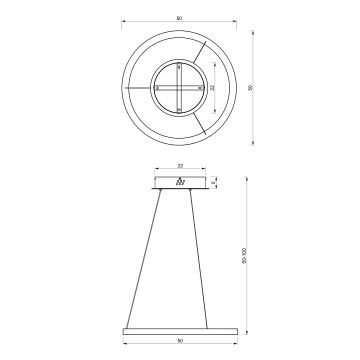 LED Lustra ar auklu GALAXIA LED/26W/230V zelta