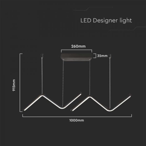 LED Lustra ar auklu LED/12W/230V 4000K melna