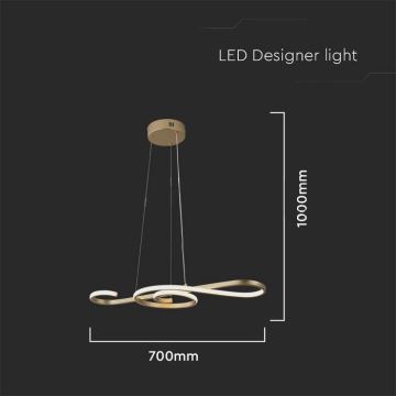 LED Lustra ar auklu LED/18W/230V 3000K zelta