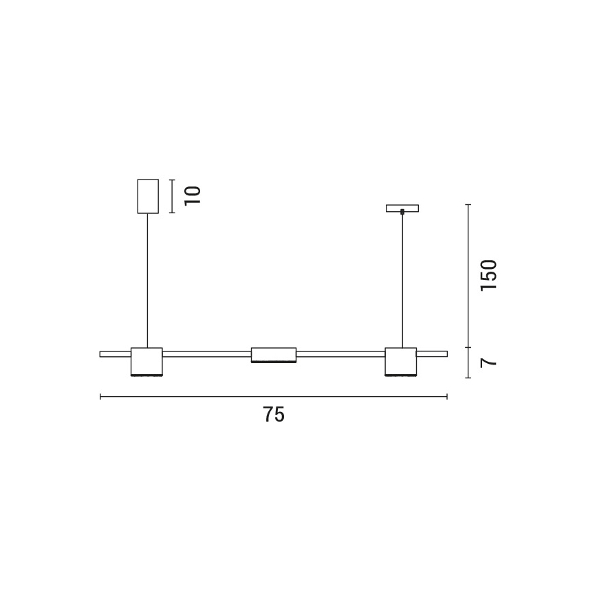 LED Lustra ar auklu LED/24W/230V 3000K melna