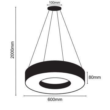 LED Lustra ar auklu LED/30W/230V 4000K d. 60 cm