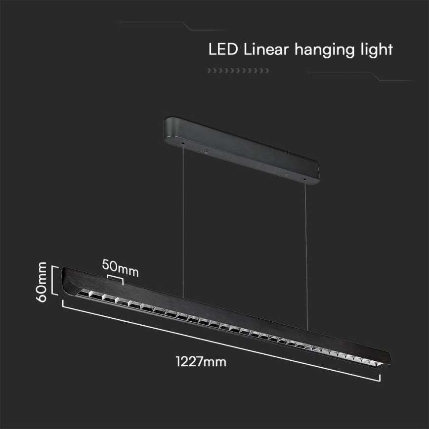 LED Lustra ar auklu LED/36W/230V 3000/4000/6400K melna