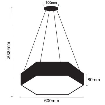 LED Lustra ar auklu LED/40W/230V 4000K d. 60 cm