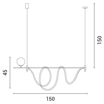 LED Lustra ar auklu LED/50W/230V + 1xG9/10W zelta