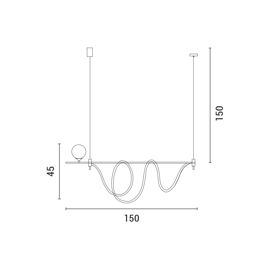 LED Lustra ar auklu LED/50W/230V + 1xG9/10W zelta