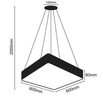 LED Lustra ar auklu LED/65W/230V 4000K 60x60 cm