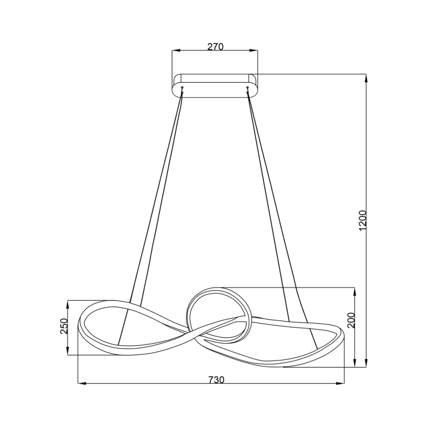 LED Lustra ar auklu MARCO LED/42W/230V spīdīgi hromēts