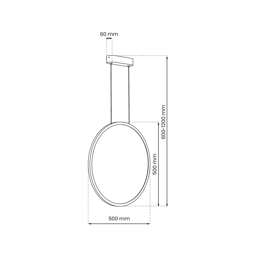 LED Lustra ar auklu SATURNO LED/28W/230V d. 50 cm IP44 antracīta