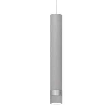 LED Lustra ar auklu TUBA 1xGU10/6,5W/230V pelēka/spīdīga hroma