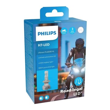 LED Motociklu spuldze Philips 11972 U6000 X1 H7 PX26d/20W/12V 5800K