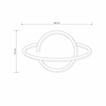 LED Neona sienas dekors PLANET LED/3W/3xAA zila/dzeltena