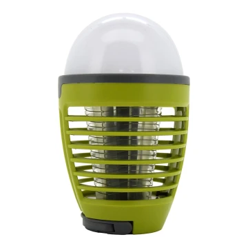 LED Pārnēsājama uzlādējama lampa ar kukaiņu slazdu LED/2W/3,7V 1800 mAh IPX4 zaļa