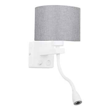 LED Pielāgojama lampa POLO 1xE27/40W+LED/2W 230V balta