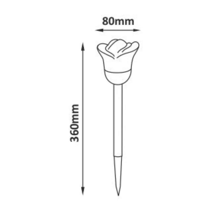 LED RGB Saules eneģijas lampa ROSE LED/1,2V IP44