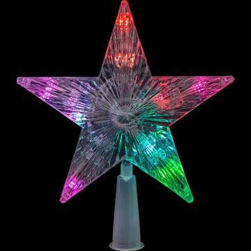 LED RGB Ziemassvētku eglītes zvaigzne 10xLED/2xAA 15cm