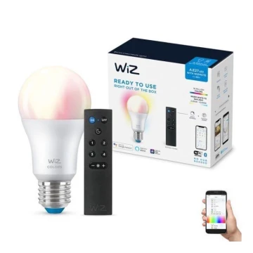 LED RGBW Aptumšojama spuldze A60 E27/8,5W/230V 2200-6500K  CRI 90 Wi-Fi + tālvadības pults - WiZ