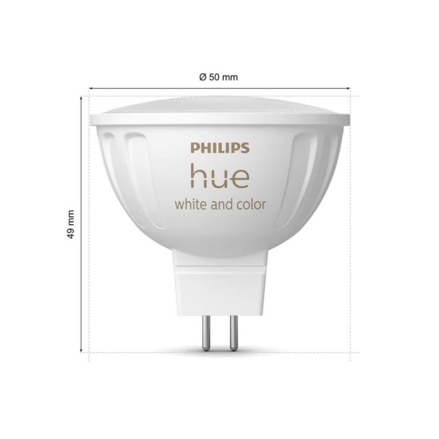 LED RGBW Aptumšojama spuldze Philips Hue White And Color Ambiance GU5,3/MR16/6,3W/12V 2000-6500K