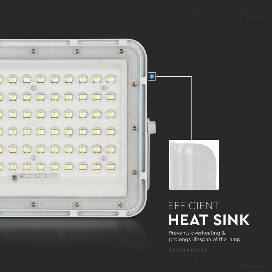 LED Aptumšojams saules enerģijas āra prožektors LED/15W/3,2V IP65 6400K balta + tālvadības pults