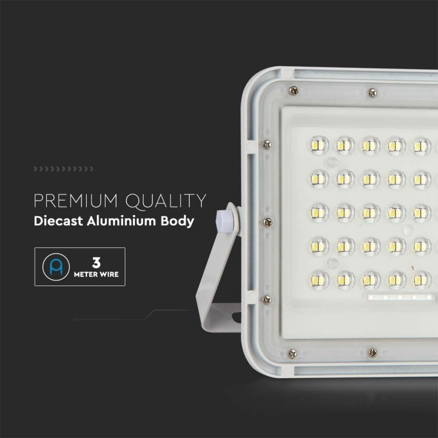 LED Aptumšojams saules enerģijas āra prožektors LED/15W/3,2V IP65 6400K balta + tālvadības pults