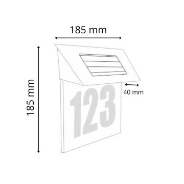 LED Saules enerģijas mājas numurs 1,2V IP44