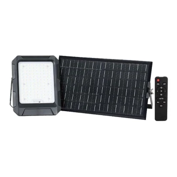 LED Saules enerģijas prožektors LED/15W/3,7V IP65 4000K melna + tālvadības pults