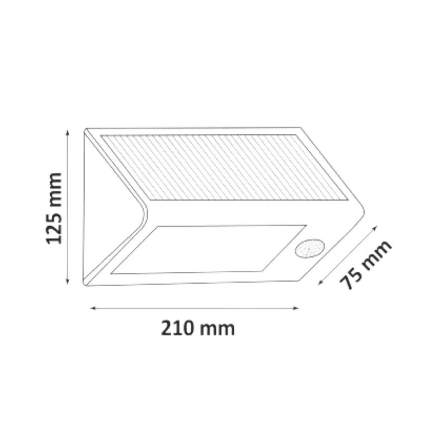 LED Saules enerģijas sienas lampa ar sensoru LED/5W IP44