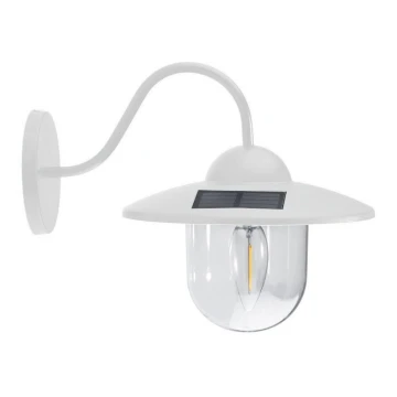 LED Saules enerģijas sienas lampa LED/0,5W/1,2V IP44 balta