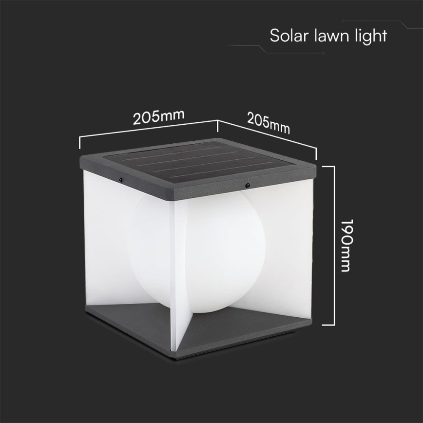 LED Aptumšojama saules enerģijas sienas lampa LED/3W/3,7V IP65 3000K + tālvadības pults