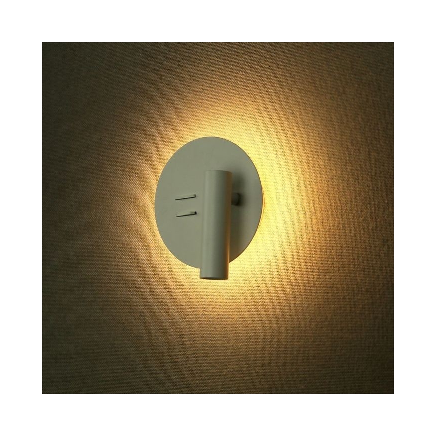 LED Sienas lampa LED/3W/230V + LED/6W/230V 3000K balta