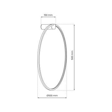 LED Sienas lampa SATURNO LED/25W/230V d. 50 cm IP44 antracīta