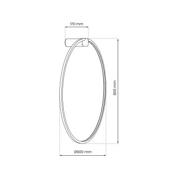 LED Sienas lampa SATURNO LED/46W/230V d. 80 cm IP44 antracīta