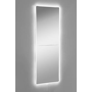 LED Sienas spogulis ar aizmugurējais apgaismojums RECTANGULAR 120x40 cm balta