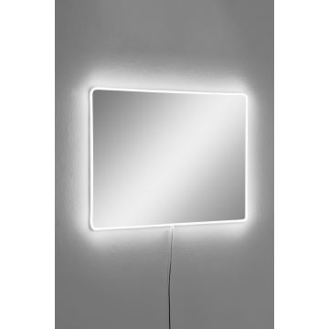 LED Sienas spogulis ar aizmugurējais apgaismojums RECTANGULAR 60x40 cm balta