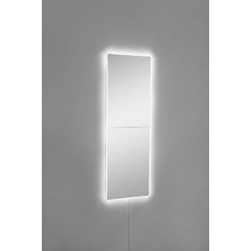 LED Sienas spogulis ar aizmugurējais apgaismojums RECTANGULAR 80x20 cm balta