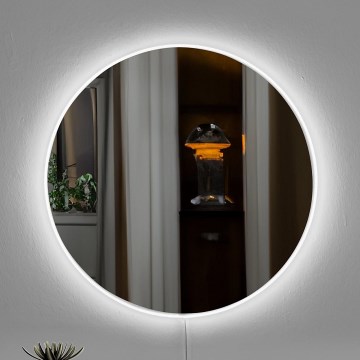 LED Sienas spogulis ar aizmugurējais apgaismojums ROUND d. 40 cm balta