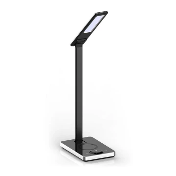 LED Skārienjūtīga aptumšojama galda lampa ar bezvadu uzlādi LED/7W/5V 3000-6500K USB melna