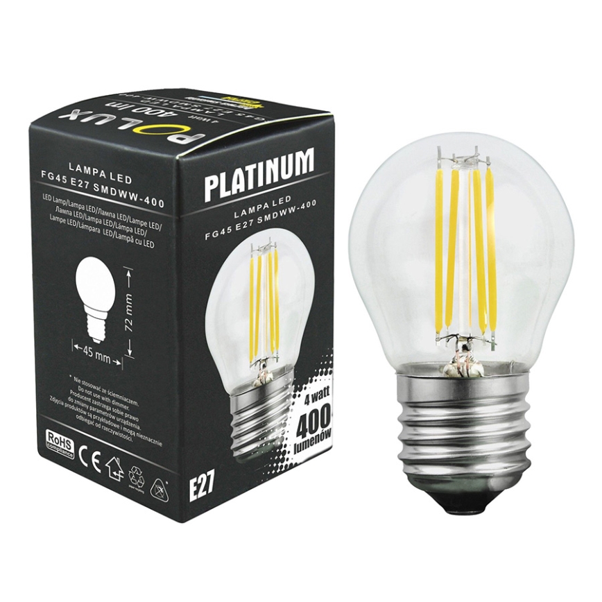 LED Spuldze 1xE27/4,5W/230V 3000K