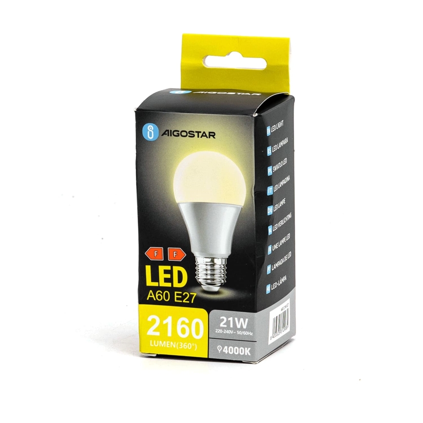 LED Spuldze A60 E27/21W/230V 4000K - Aigostar