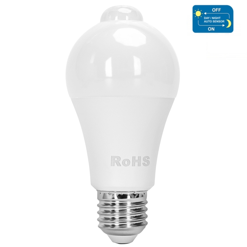 LED Spuldze ar kustību un krēslas sensoru A60 E27/12W/230V 3000K - Aigostar