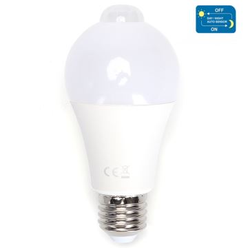 LED Spuldze ar kustību un krēslas sensoru A60 E27/12W/230V 6500K - Aigostar