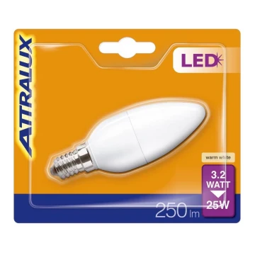 LED Spuldze B35 E14/3,2W/230V 2700K - Attralux