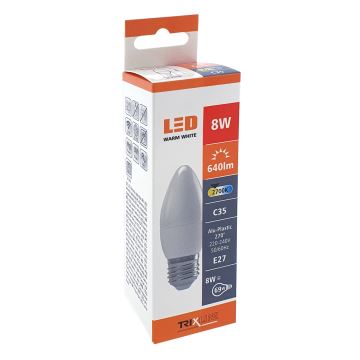 LED Spuldze C35 E27/8W/230V 2700K