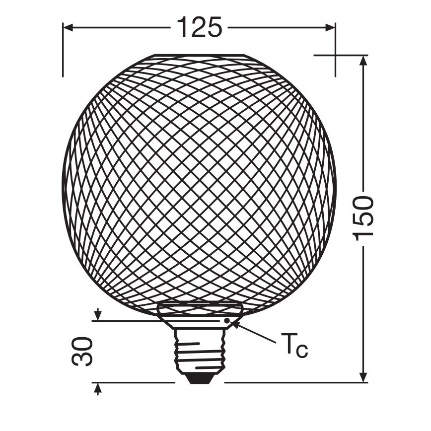 LED Spuldze DECOR FLAT G125 E27/3,5W/230V 2700K melna - Osram