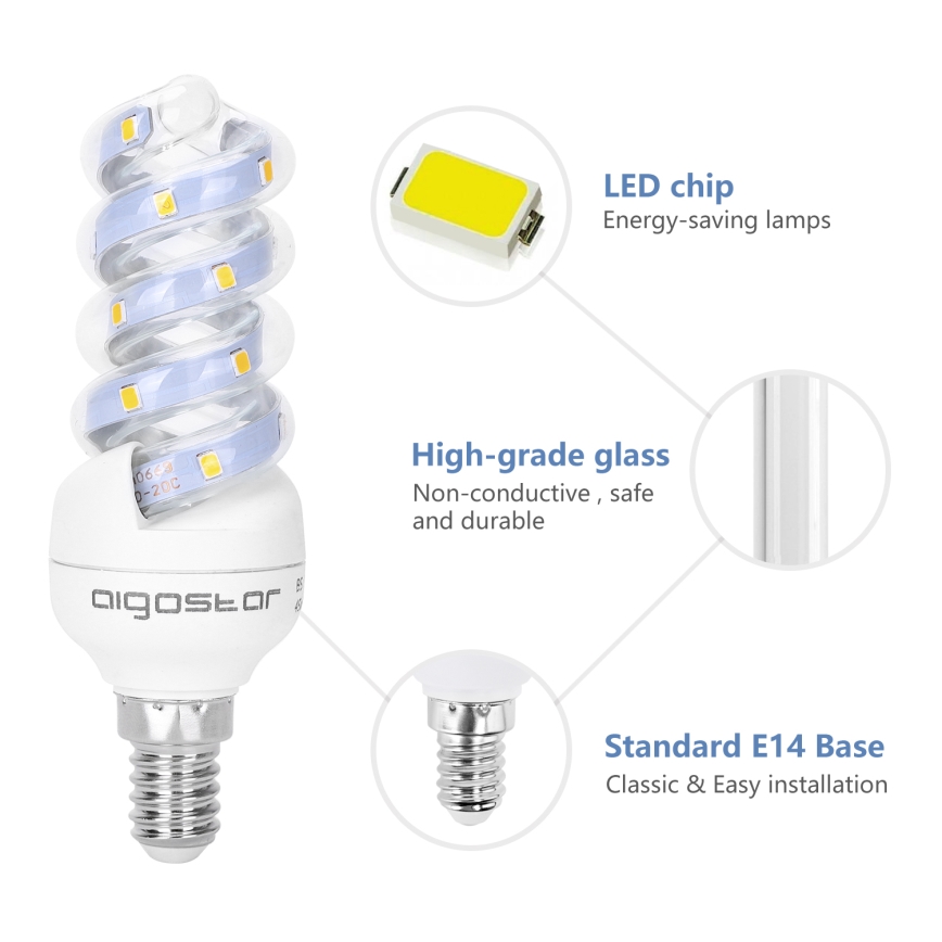 LED Spuldze E14/7W/230V 3000K - Aigostar