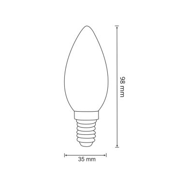 LED Spuldze FILAMENT C37 E14/2W/230V 3000K