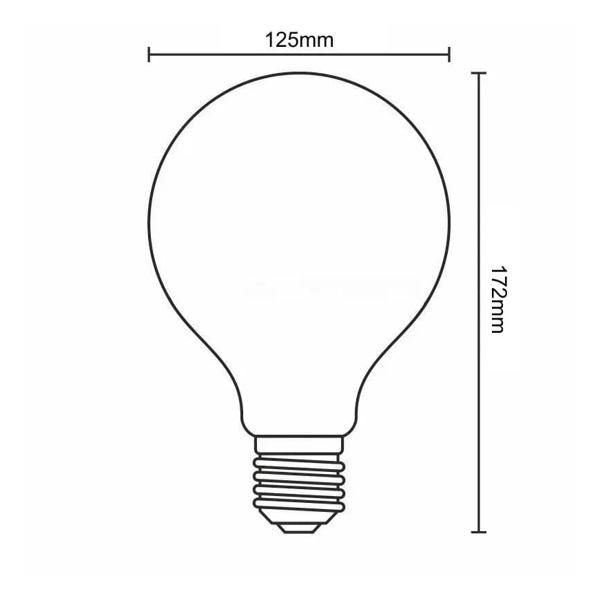 LED Spuldze WHITE FILAMENT G125 E27/13W/230V 4000K