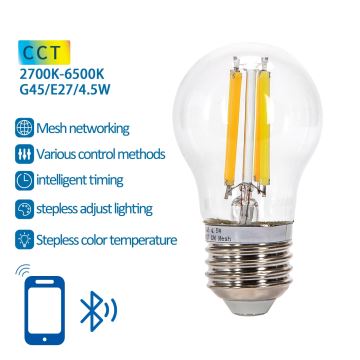 LED Spuldze FILAMENT G45 E27/4,5W/230V 2700-6500K - Aigostar