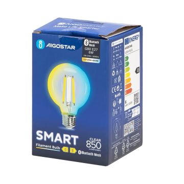 LED Spuldze FILAMENT G80 E27/6W/230V 2700-6500K - Aigostar